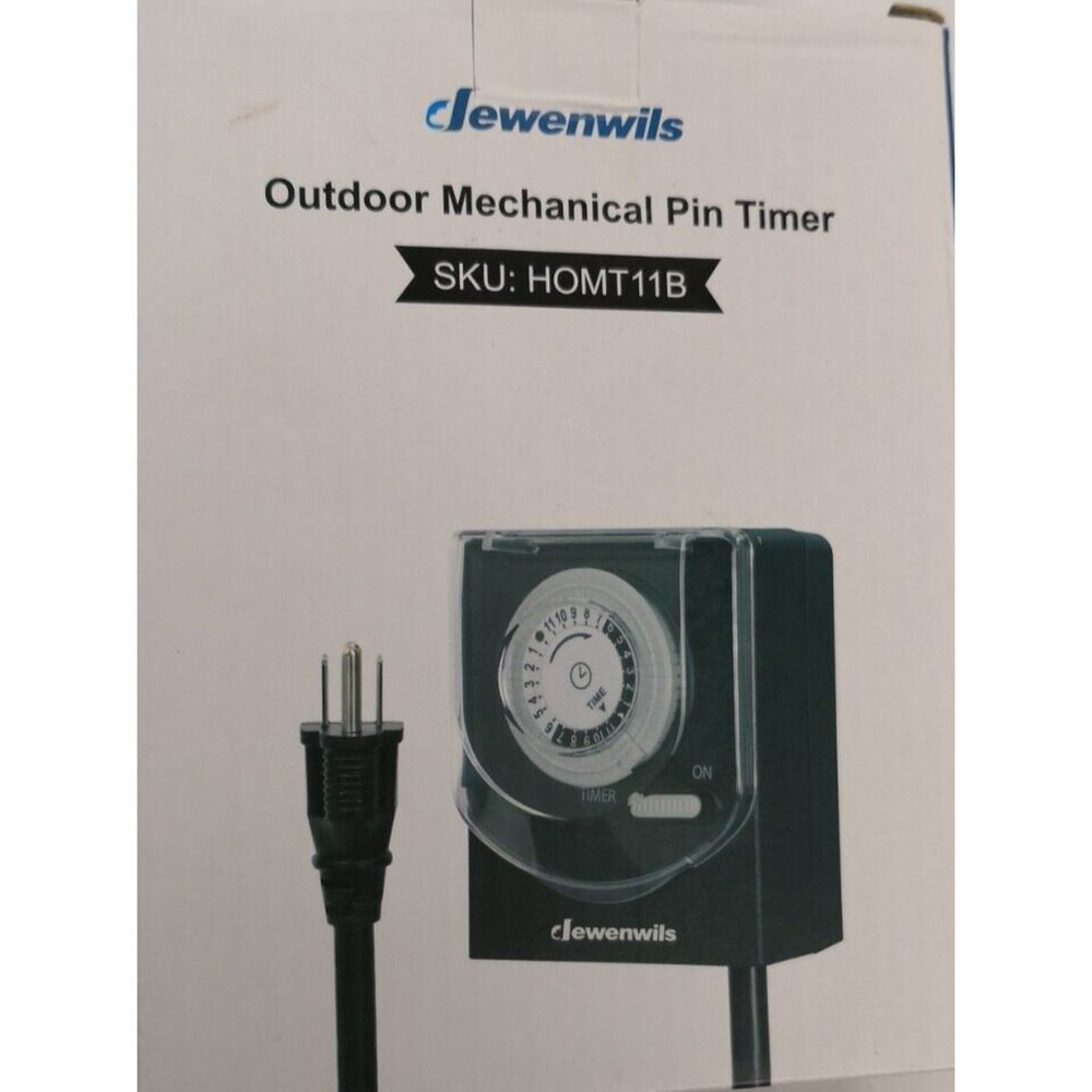 DEWENWILS Outdoor Outlet Light Timer with with 2 ft Cord Waterproof Light Timer
